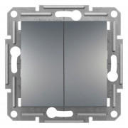 Вимикач Schneider Electric Asfora 2-клавішний самозатискний кнопковий сталь EPH1100162