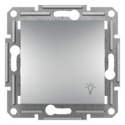 Выключатель Schneider Electric Asfora кнопочный самозажимный с символом Свет алюминий EPH0900161