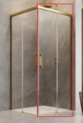 Душові двері з пристінком (права частина кабіни) Radaway Idea Gold KDD 90х200.5 см золото/прозоре скло 387060-09-01R