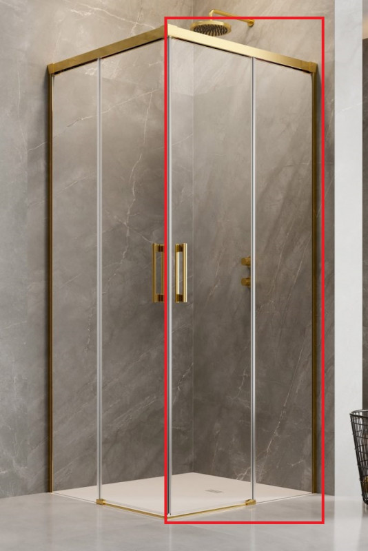 Душові двері з пристінком (права частина кабіни) Radaway Idea Gold KDD 100х200.5 см золото/прозоре скло 387062-09-01R