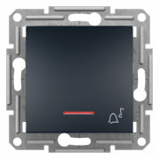 Кнопка звонка Schneider Electric Asfora с подсветкой самозажимная антрацит EPH1700171