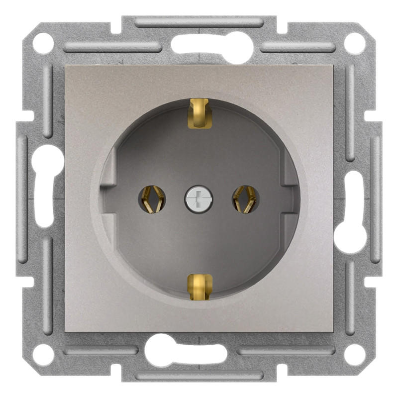 Розетка Schneider Electric Asfora із заземленням бронза EPH2900169