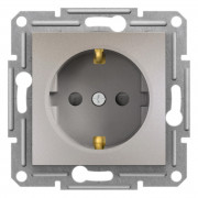 Розетка Schneider Electric Asfora с заземлением и защитными шторками бронза EPH2900269