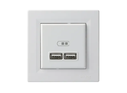 Розетка USB Schneider Electric Asfora 2,1A белый EPH2700221