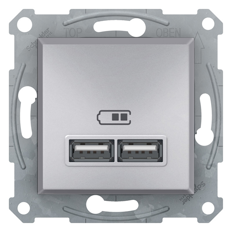 Розетка USB Schneider Electric Asfora 2,1A алюминий EPH2700261