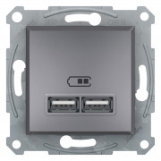 Розетка USB Schneider Electric Asfora 2,1A сталь EPH2700262