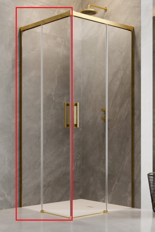 Душові двері з пристінком (ліва частина кабіни) Radaway Idea Gold KDD 90х200.5 см золото/прозоре скло 387060-09-01L