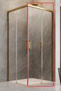 Душові двері з пристінком (права частина кабіни) Radaway Idea Gold KDD 110х200.5 см золото/прозоре скло 387063-09-01R