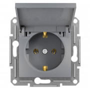 Розетка Schneider Electric Asfora с заземлением и крышкой сталь EPH3100162
