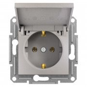 Розетка Schneider Electric Asfora із заземленням та кришкою бронза EPH3100169