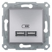 Розетка USB Schneider Electric Asfora 2,1A алюминий EPH2700261