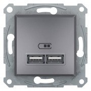 Розетка USB Schneider Electric Asfora 2,1A сталь EPH2700262