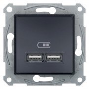 Розетка USB Schneider Electric Asfora 2,1A антрацит EPH2700271