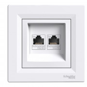 Розетка компьютерная Schneider Electric Asfora RJ45 кат5е UTP двойная белый EPH4400121