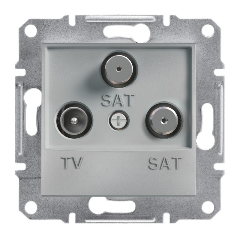 Розетка TV-SAT-SAT прохідна Schneider Electric Asfora 1 дБ алюміній EPH3600161