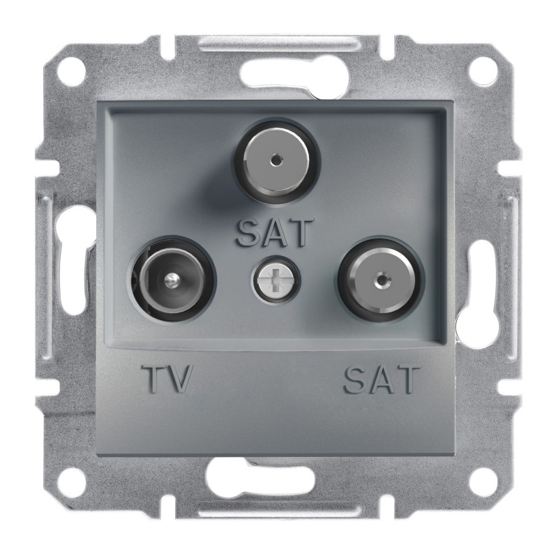 Розетка TV-SAT-SAT прохідна Schneider Electric Asfora 1 дБ сталь EPH3600162