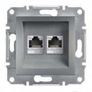 Розетка компьютерная Schneider Electric Asfora RJ45 кат5е UTP двойная сталь EPH4400162