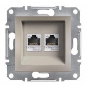 Розетка компьютерная Schneider Electric Asfora RJ45 кат5е UTP двойная бронза EPH4400169