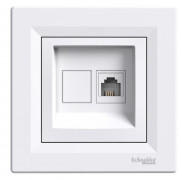 Телефонная розетка Schneider Electric Asfora RJ11 4 контакта белый EPH4100121
