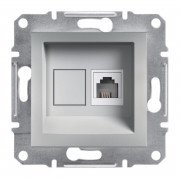 Телефонная розетка Schneider Electric Asfora RJ11 4 контакта алюминий EPH4100161