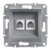 Телефонна розетка Schneider Electric Asfora RJ11 4 контакти подвійна сталь EPH4200162