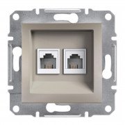Телефонна розетка Schneider Electric Asfora RJ11 4 контакти подвійна бронза EPH4200169