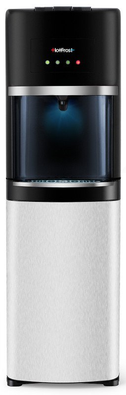 Кулер для води HotFrost 35AN підлоговий з компресорним охолодженням та нижнім завантаженням чорний/сріблястий 120103501