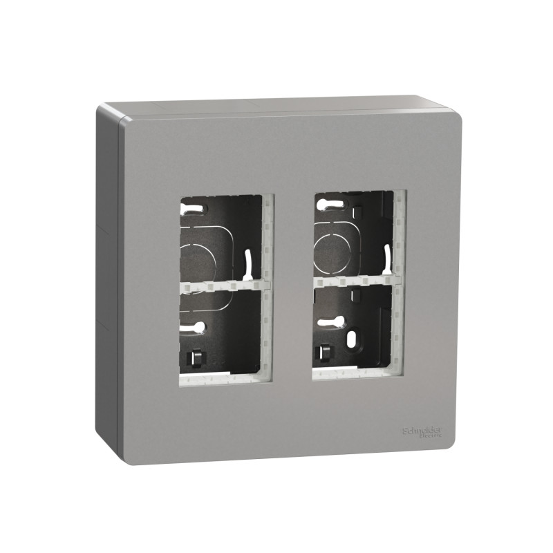 Блок відкритого монтажу Schneider Electric Unica New Unica System + 2х2 алюміній NU122430