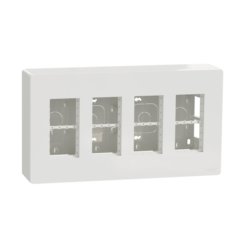 Блок открытого монтажа Schneider Electric Unica New Unica System+ 4х2 пластик белый NU124418
