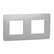 Рамка 2-постовая Schneider Electric Unica New Unica Studio термопластик алюминий NU200430