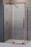 Створка душевой двери Radaway Furo Black KDJ 47.2х200 см раздвижная левая черный/прозрачное стекло 10104472-54-01L