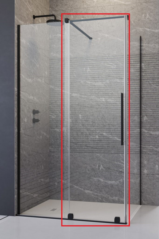 Створка душевой двери Radaway Furo Black KDJ 52.2х200 см раздвижная левая черный/прозрачное стекло 10104522-54-01L