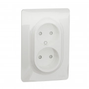 Розетка Schneider Electric Unica New подвійна зі шторками без заземлення білий NU206318