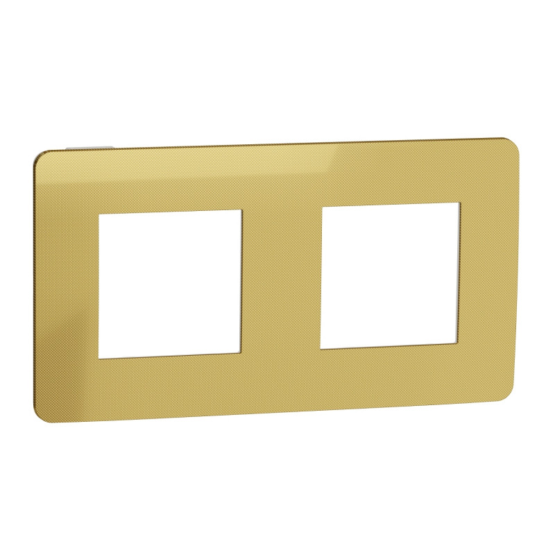 Рамка 2-постовая Schneider Electric Unica New Studio Color золото/белый NU280459