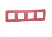 Рамка 4-постова Schneider Electric Unica New Studio Color червоний/білий NU280813