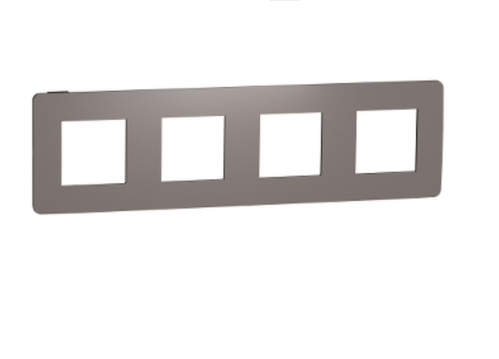 Рамка 4-постовая Schneider Electric Unica New Studio Color шоколад/антрацит NU280817