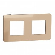 Рамка 2-постовая Schneider Electric Unica New Studio Color медь/антрацит NU280458