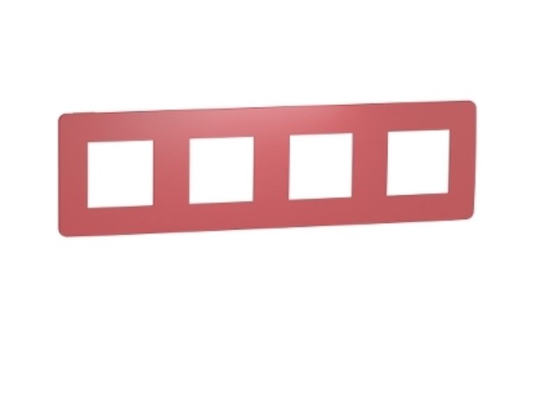 Рамка 4-постова Schneider Electric Unica New Studio Color червоний/білий NU280813
