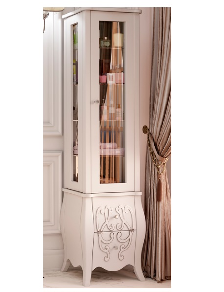 Пенал для ванной Marsan Bernarde 45х180 см МДФ белый/серебро Bernarde450silverk