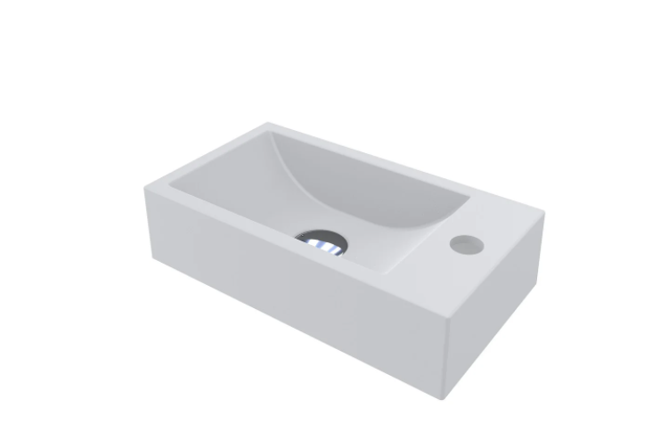 Раковина для ванної Miraggio Faro L підвісна з отвором під змішувач білий матовий 0000195