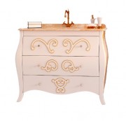 Тумба под раковину Marsan Arlette 1050 МДФ белый/золото Arlette1050goldk