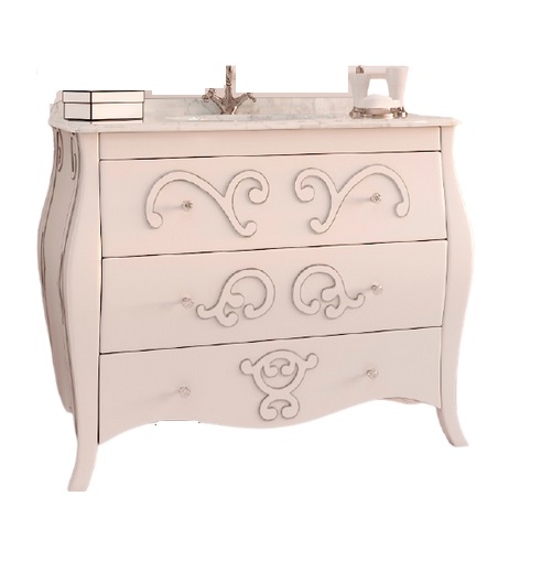 Тумба под раковину Marsan Arlette 1050 МДФ белый/серебро Arlette1050silverk