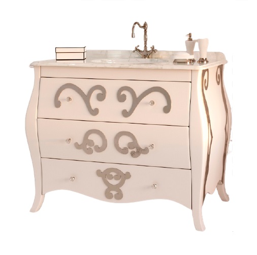 Тумба под раковину Marsan Arlette 1200 МДФ белый/серебро Arlette1200silverr