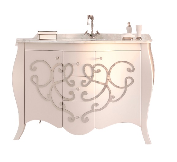 Тумба під раковину Marsan Bernarde 1200 МДФ білий/срібло Bernarde1200silverr