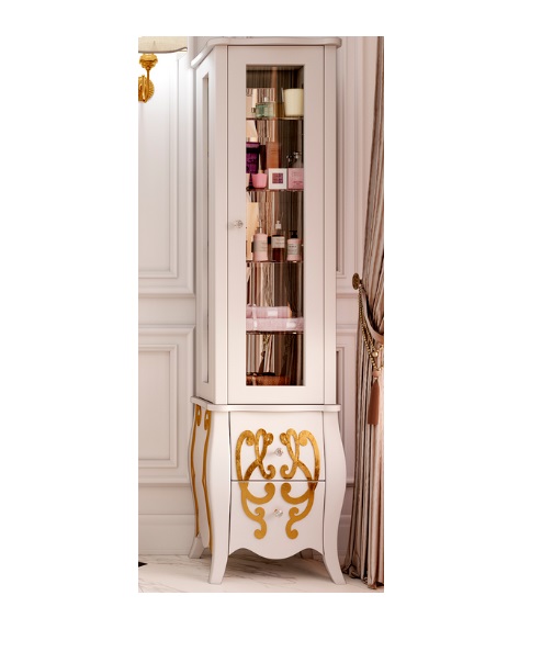 Пенал для ванной Marsan Arlette 45х180 см МДФ белый/золото Arlette450goldr