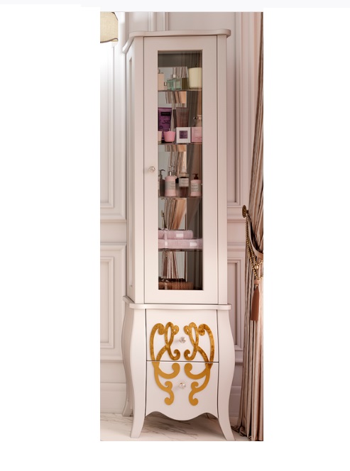 Пенал для ванной Marsan Bernarde 45х180 см МДФ белый/золото Bernarde450goldr