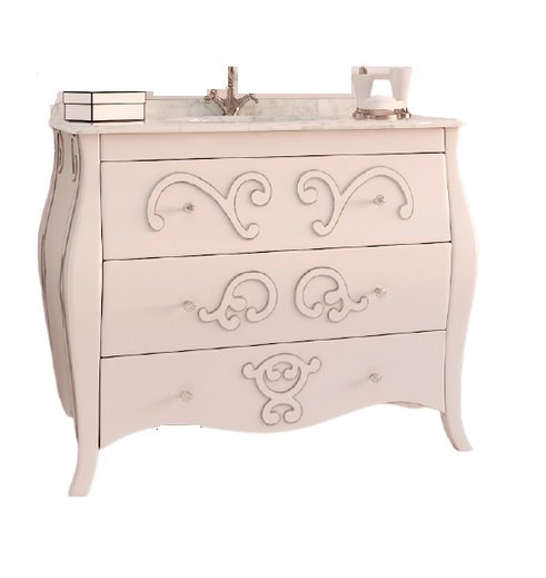 Тумба під раковину Marsan Arlette 1050 МДФ білий/срібло Arlette1050silverk