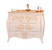 Тумба под раковину Marsan Arlette 1200 МДФ белый/золото Arlette1200goldk