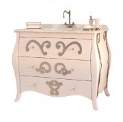 Тумба под раковину Marsan Arlette 1200 МДФ белый/серебро Arlette1200silverr