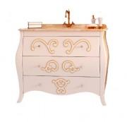 Тумба під раковину Marsan Arlette 900 МДФ білий/золото Arlette900goldk